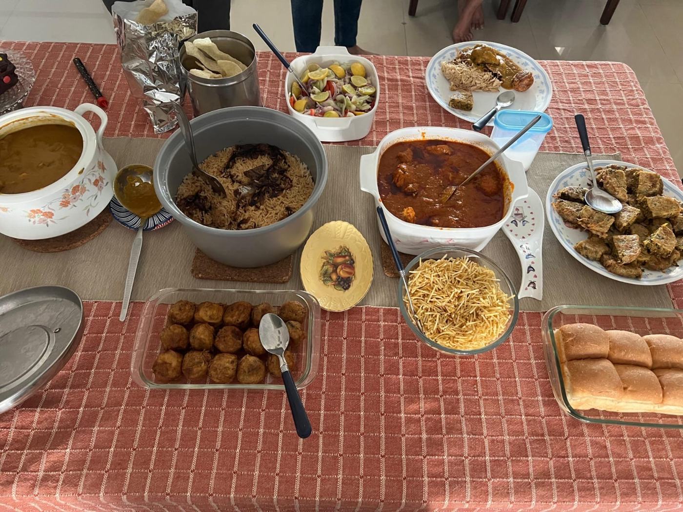 Food table spread
