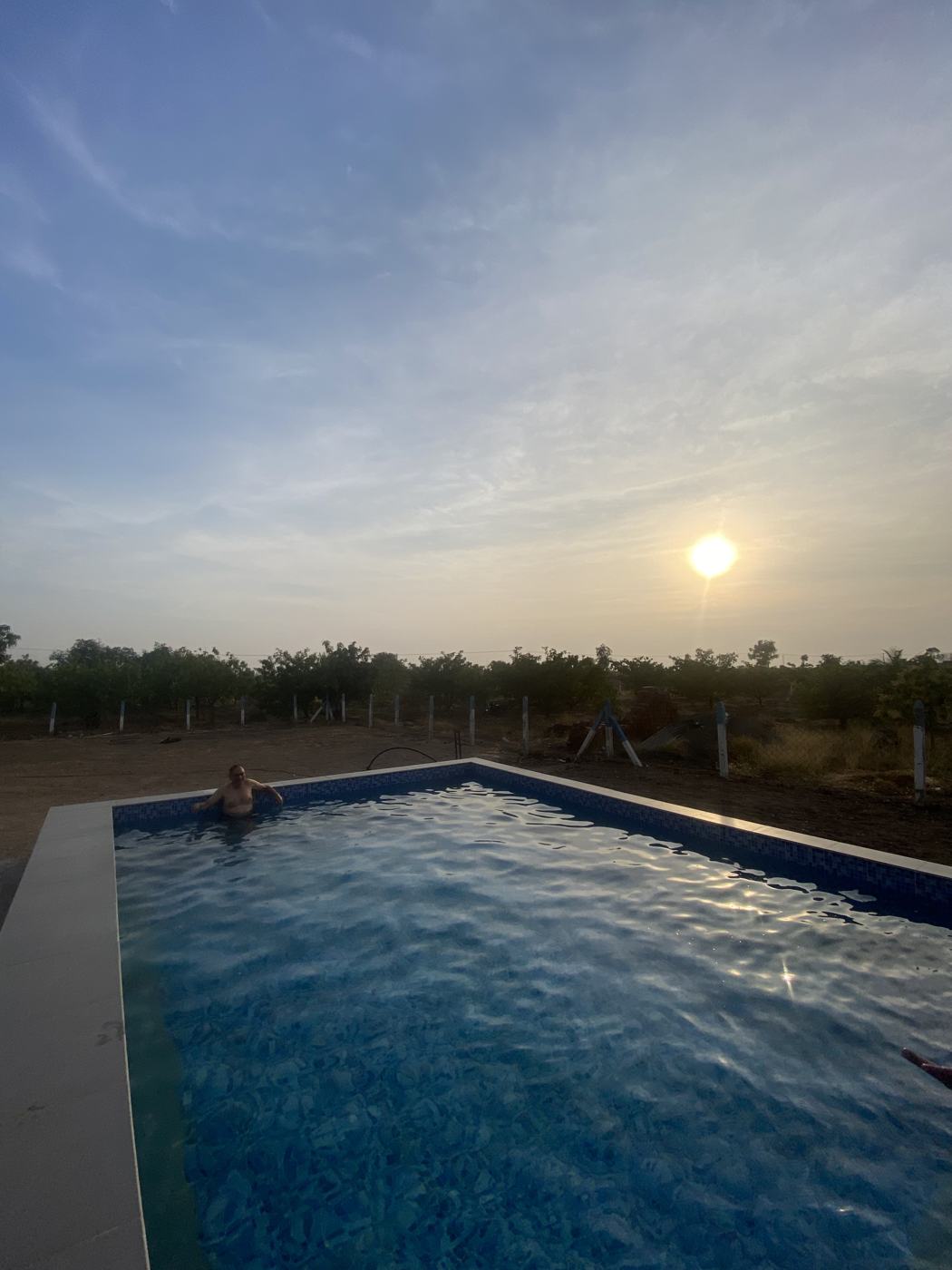 Pool sunset portrait