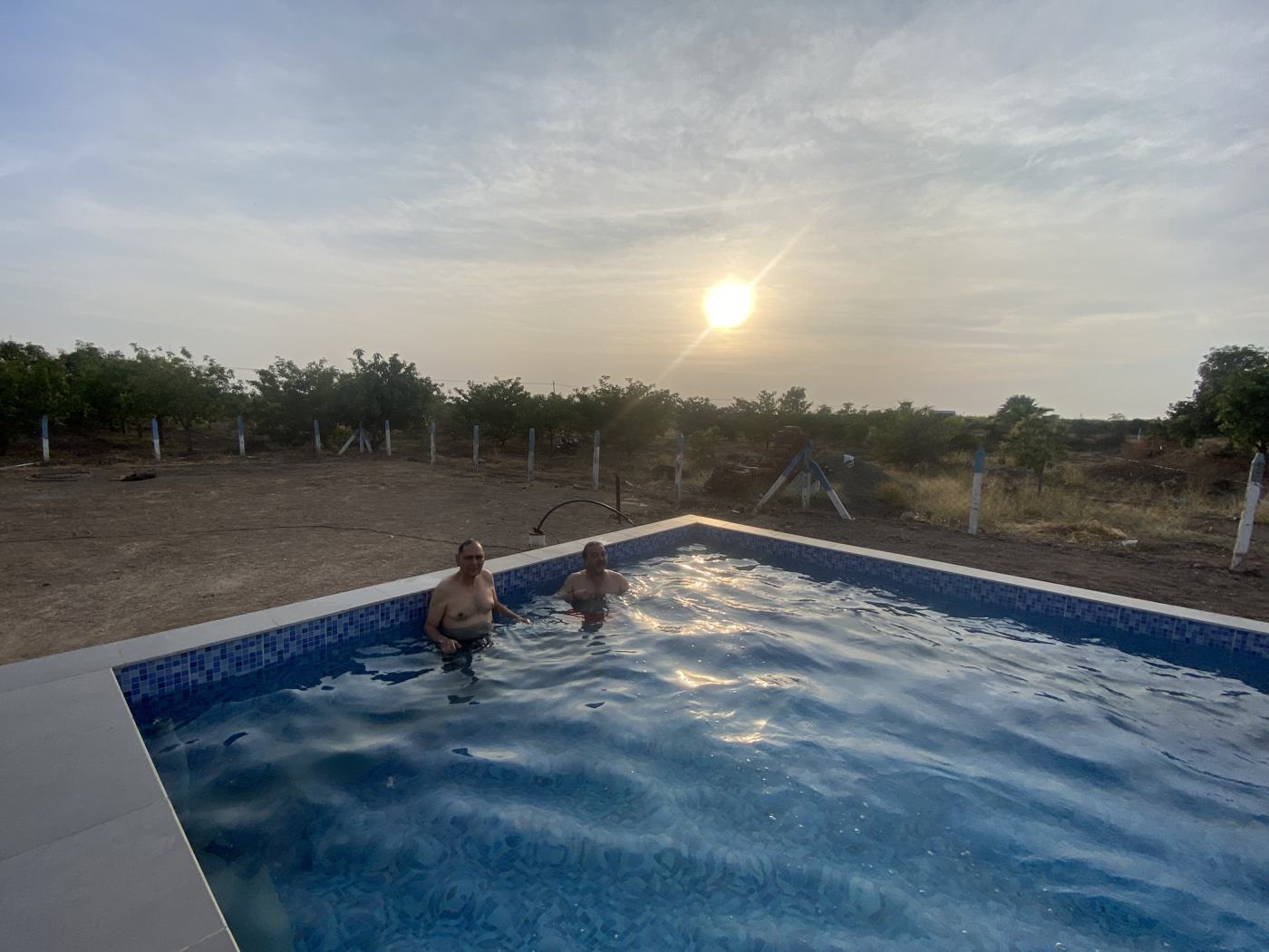 Pool corner sunset