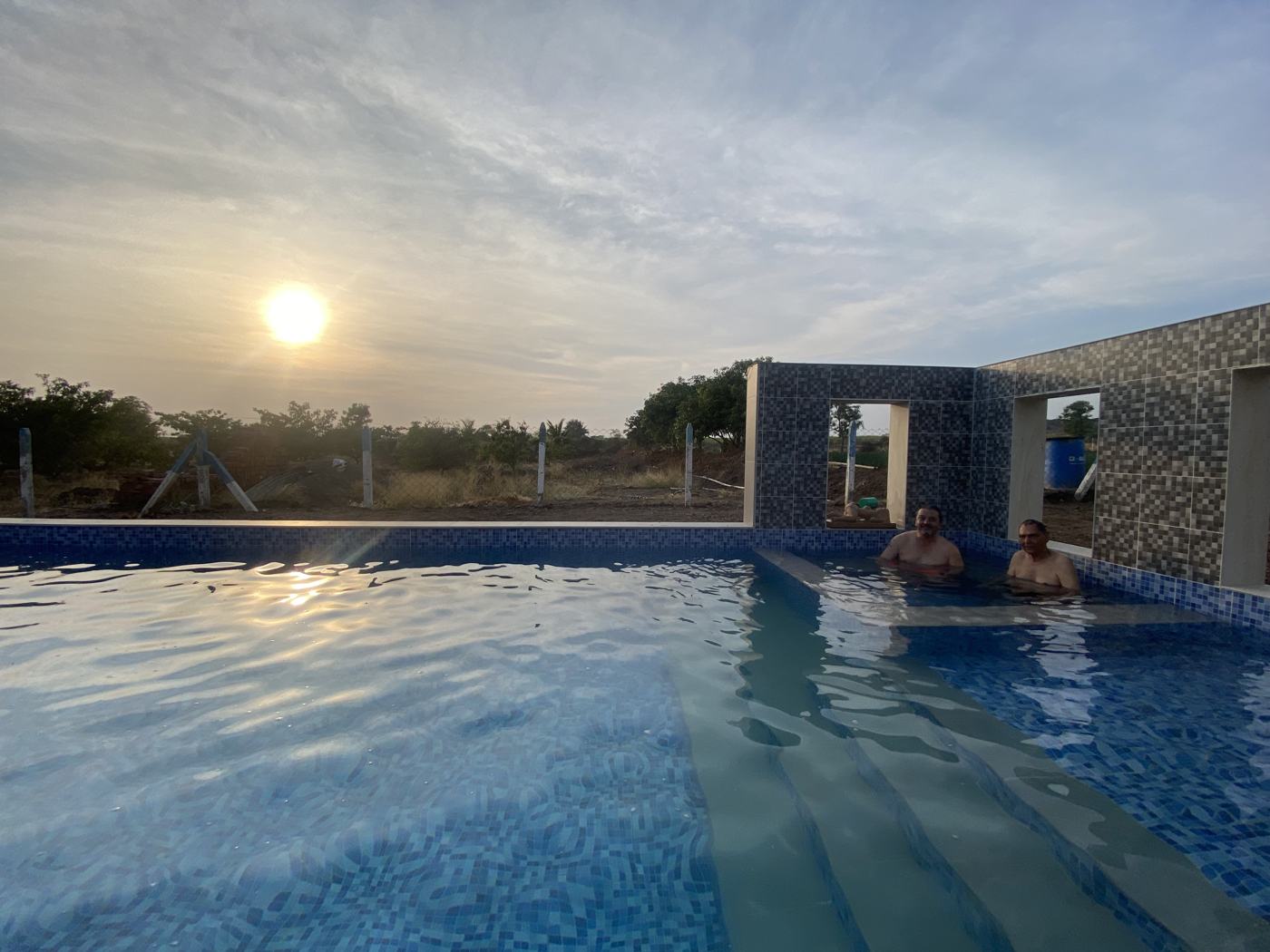 Pool wide sunset
