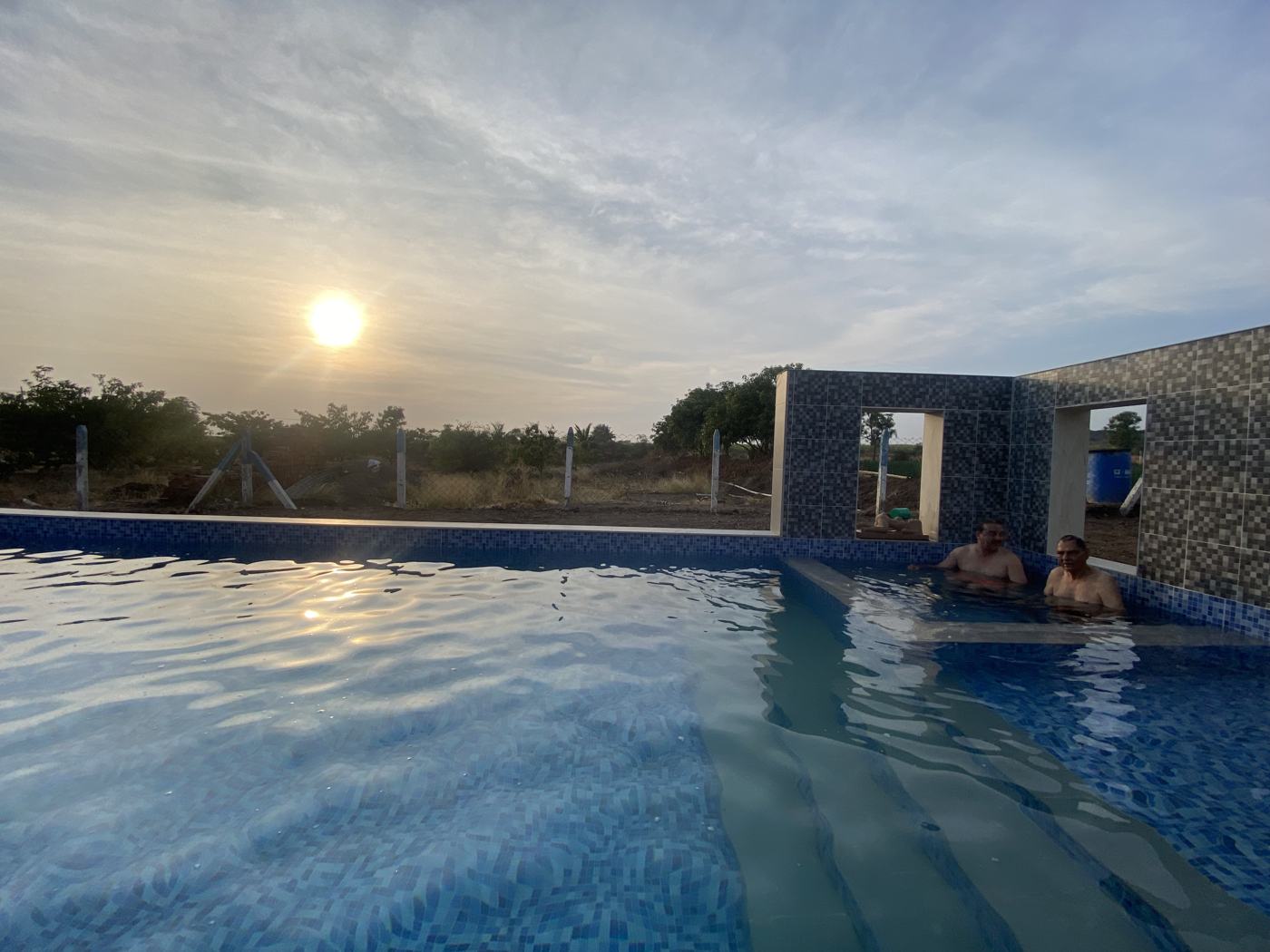Pool wide sunset
