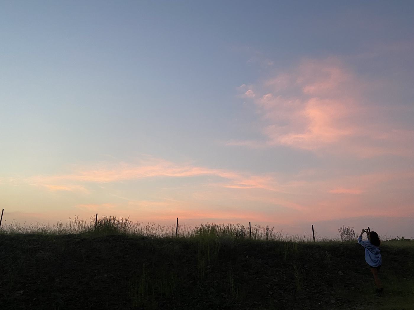 Pink sky person