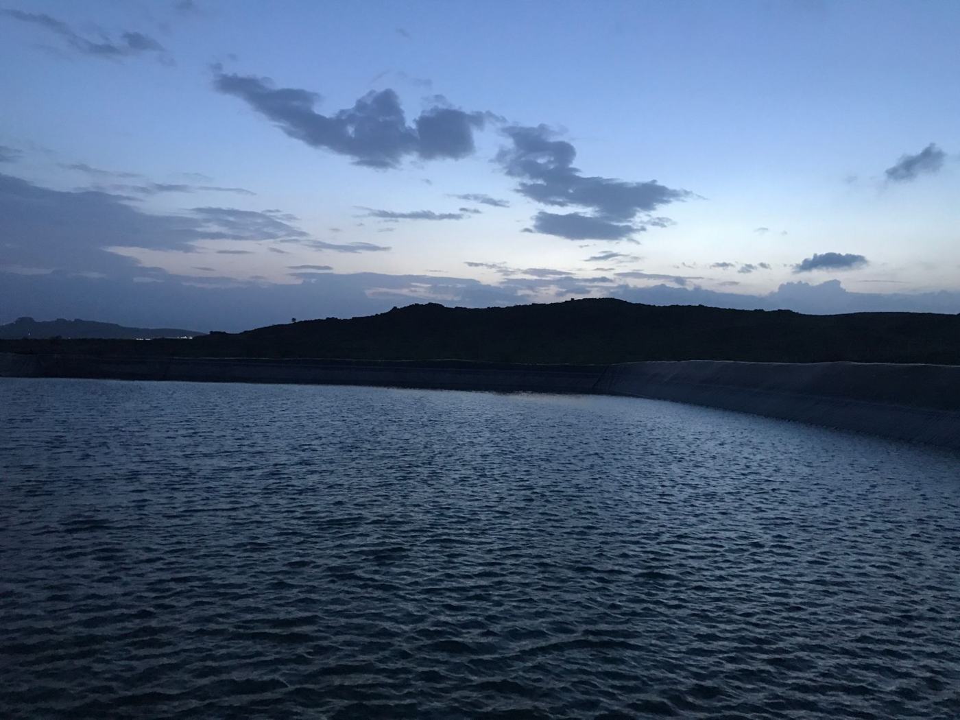 Pond dusk blue